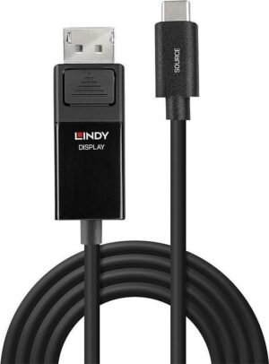 Lindy - Adapterkabel - USB-C (M) zu DisplayPort (W) - DisplayPort 1.2 - 1 m - rund
