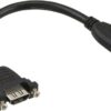 INLINE - HDMI-Adapter - HDMI weiblich gerade zu HDMI weiblich schraubbar - 60 cm - Schwarz - 4K Unterstützung