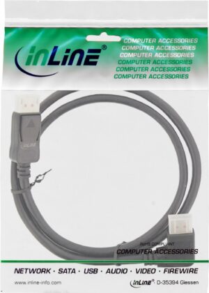 InLine - DisplayPort-Kabel - DisplayPort (M) rechtwinklig zu DisplayPort (M) gerade