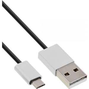 InLine 31750I - 5 m - USB A - Micro-USB B - Männlich/männlich - Aluminium - Schwarz - Gerade (31750I)