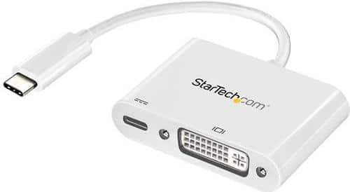 StarTech.com USB-C to DVI Adapter with USB Power Delivery - 1920 x 1200 - White - Externer Videoadapter - Parade PS171 - USB-C - DVI - weiß
