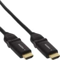 INLINE High Speed - HDMI-Kabel mit Ethernet - HDMI männlich zu HDMI männlich - 3 m - dreifach abgeschirmtes Twisted-Pair-Kabel - Schwarz - 180° drehbarer Stecker