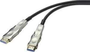 SpeaKa Professional HDMI Adapterkabel 50.00 m SP-9538584 PVC-Mantel Schwarz [1x HDMI-Stecker