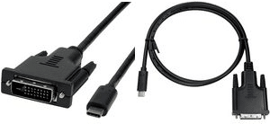 Logilink - Videoschnittstellen-Converter - DVI / USB - USB-C (M) bis DVI-D (M) - 1.8 m - abgeschirmt - Daumenschrauben