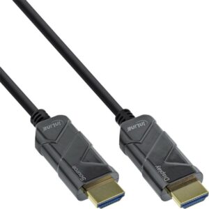 INLINE - Ultra High Speed HDMI-Kabel - HDMI (M) bis HDMI (M) - 25 m - Glasfaser - Schwarz - Active Optical Cable (AOC)