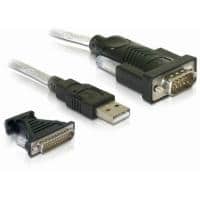 Delock Adapter USB 2.0 Typ-A > 1 x Seriell DB9 RS-232 + Adapter DB25 (61308)
