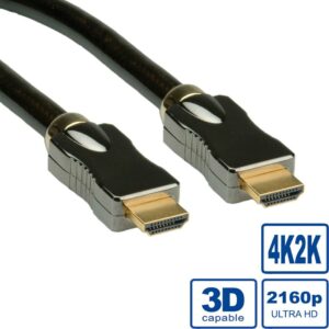 ROLINE HDMI Ultra HD with Ethernet - HDMI mit Ethernetkabel - HDMI (M) bis HDMI (M) - 15 m - Doppelisolierung - Schwarz - 4K Unterstützung (11.04.5686)