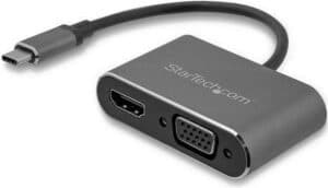 StarTech.com USB C to VGA and HDMI Adapter - Aluminum - USB-C Multiport - Externer Videoadapter - IT6222 - USB-C - HDMI