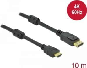 DeLOCK - Highspeed Video- / Audiokabel - DisplayPort / HDMI - HDMI (M) bis DisplayPort (M) Verriegelung - 10