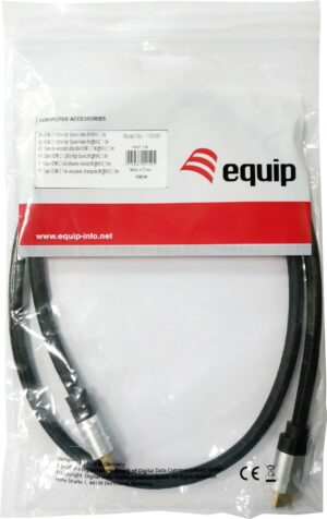 equip - Ultra High Speed - HDMI-Kabel mit Ethernet - HDMI männlich zu HDMI männlich - 10 m - Schwarz - unterstützt 8K 30 Hz (7680 x 4320)