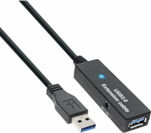 INLINE - USB-Verlängerungskabel - USB Typ A (W) zu USB Typ A (M) - USB 3.0 - 10 m - aktiv - Schwarz