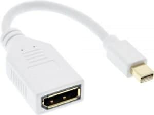 InLine - DisplayPort-Kabel - Mini DisplayPort (M) bis DisplayPort (W) - 15cm - 4K Unterstützung - weiß (17150W)