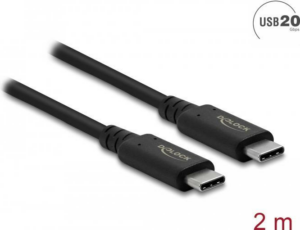 Delock - USB-Kabel - USB-C (M) bis USB-C (M) - USB4 / Thunderbolt 3 / DisplayPort - 20 V - 5 A - 2 m - unterstützt 4K 60 Hz (3840 x 2160)