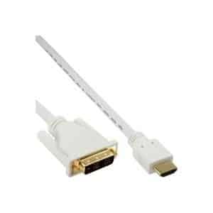 INLINE - Adapterkabel - Single Link - HDMI männlich zu DVI-D männlich - 3 m - abgeschirmt - weiß