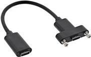 INLINE - USB-Kabel - USB-C (W) gerade zu USB-C (W) schraubbar - USB 3.1 Gen 1 - 20 cm - Schwarz