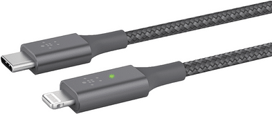 Linksys Belkin BOOST CHARGE Smart - Lightning-Kabel - USB-C (M) bis Lightning (M) - 1.2 m - Grau - unterstützt Stromversorgung - für Apple iPhone 11