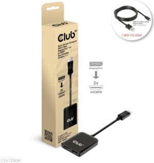 Club 3D CSV-7200H - Videoadapter - DisplayPort männlich bis HDMI weiblich - 20 cm - unterstützt 4K 60 Hz (3840 x 2160)