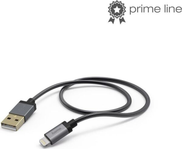Hama Metal - Lightning-Kabel - Lightning (M) bis USB (M) - 1.5 m - Anthrazit - für Apple iPad/iPhone/iPod (Lightning)