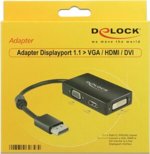 DeLOCK - Videokonverter - DisplayPort - Schwarz (62656)