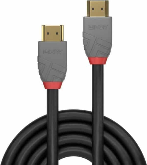 Lindy Anthra Line - Ultra High Speed HDMI mit Ethernetkabel - HDMI männlich bis HDMI männlich - 3 m - Dreifachisolierung - Schwarz - rund