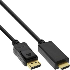 InLine - Videokabel - DisplayPort / HDMI - DisplayPort (M) bis HDMI (M) - 30cm - Dreifachisolierung - Schwarz - 4K Unterstützung (17187I)