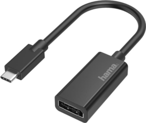 Hama - USB/DisplayPort-Adapter - USB-C (S) bis DisplayPort (W) - Thunderbolt 3 - 4K Unterstützung - Schwarz