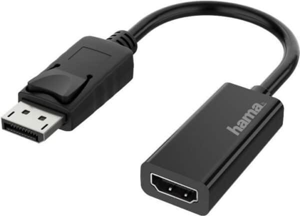 Hama - Videoanschluß - DisplayPort (S) bis HDMI (W) - Schwarz - 4K Unterstützung (00200335)