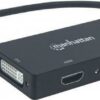 Manhattan USB-C 3-in-1 Multiport A/V Converter - Externer Videoadapter - USB-C - DVI