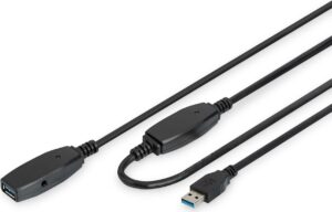 DIGITUS - USB-Verlängerungskabel - USB Typ A (M) bis USB Typ A (W) - USB 3.0 - 10 m - aktiv - Schwarz