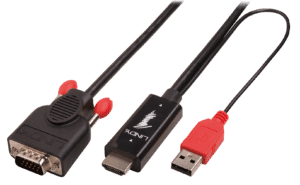 Lindy HDMI to VGA Adapter cable - Videokonverter - HDMI - HDMI - Schwarz (41456)