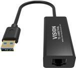 Vision TC-USBETH/BL - Netzwerkadapter - USB 2.0 - 10/100 Ethernet x 1 - Schwarz