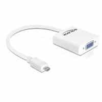 Delock Adapter - HDMI-micro D Stecker > VGA Buchse - weiss (65347)