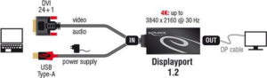 DeLOCK - Videokonverter - DVI - DisplayPort - Schwarz - Einzelhandel