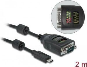 Delock - Serieller Adapter - USB-C - RS-232 x 1 - Schwarz (90414)
