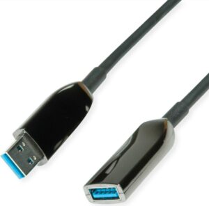 ROLINE USB3.2 Gen1 Akt. AOC-Kabel ST/ST 10m - Kabel - Digital/Daten - 10 m (12.04.1075)
