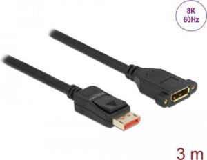 Delock - DisplayPort-Verlängerungskabel - DisplayPort (M) bis DisplayPort (W) Paneel montierbar - DisplayPort 1