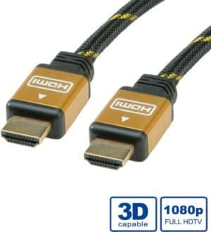ROLINE Gold - HDMI mit Ethernetkabel - HDMI (M) bis HDMI (M) - 7.5 m - Doppelisolierung - Schwarz