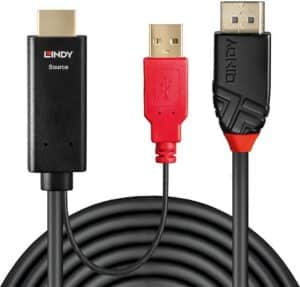 Lindy 2m HDMI an DisplayPort Adapterkabel Verbindet ein HDMI-Quellgerät mit einem DisplayPort-Monitor (41426)