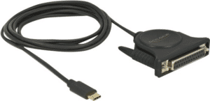 DeLOCK - USB-/Parallelkabel - USB-C (M) bis DB-25 (W) - 1.8 m - Daumenschrauben - Schwarz