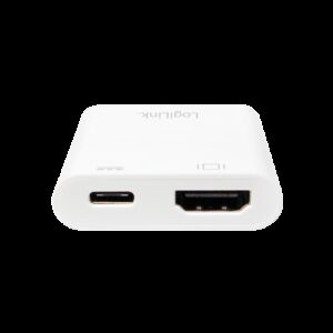 LogiLink 0.14m - 2xUSB-C/HDMI - 2xUSB-C - HDMI - Weiß - 3840 x 2160 Pixel - 0 - 45 °C - -10 - 70 °C (UA0257)