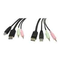 StarTech.com 4-in-1 USB DisplayPort KVM-Switch Kabel mit Audio und Mikrofon - Video- / USB- / Audio-Kabel - USB Typ A