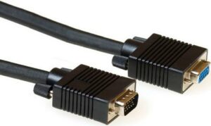 ACT 3 metre High Performance VGA extension cable male-female black. Length: 3 m Vga cable molded hd15m/f 3.00m (AK4223)