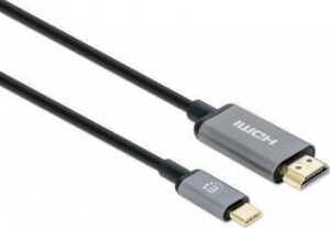 Manhattan 153607 Videokabel-Adapter 2 m HDMI Typ A (Standard) USB Typ-C Schwarz - Silber (153607)