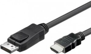 TECHLY - Videokabel - DisplayPort / HDMI - DisplayPort (M) bis HDMI (M) - 1 m - abgeschirmt - Schwarz - 4K Unterstützung (ICOC-DSP-H12-020)