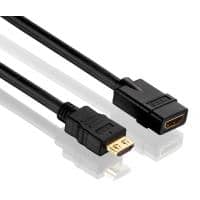 Purelink PureInstall PI1100 High Speed - HDMI-Verlängerungskabel mit Ethernet - HDMI weiblich zu HDMI männlich - 5 m - Dreifachisolierung - Schwarz
