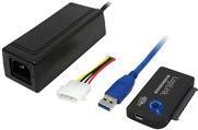 LogiLink Adapter USB 3.0 to SATA with OTB - Speicher-Controller mit Datenanzeige