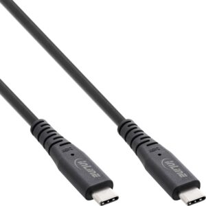 InLine USB4 Kabel USB Typ-C Stecker/Stecker PD 240W 8K60Hz TPE schwarz 1 - Kabel - Digital/Daten - Strom/Netzteil - 1