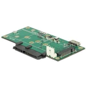 Delock Konverter USB 3.1 Micro-B Buchse > 1 x SATA / 1 x M.2 Key B / 1 x mSATA (62867)