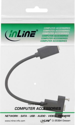 INLINE - USB-Kabel - USB-C (W) zu USB-C (W) Paneel montierbar - USB 3.1 Gen 1 - 20 cm - unterstützt Power Delivery 3.0 - Schwarz