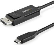 StarTech.com 6.6' (2 m) USB C to DisplayPort 1.2 Cable - Bidirectional - 4K - Videoschnittstellen-Converter - DisplayPort / USB - USB-C (M) bis DisplayPort (M) - 2 m - Schwarz - 4K Unterstützung